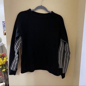Avia black and white striped sweatshirt